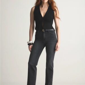 Quince Women's Bella Black Straight Leg Jeans NWOT